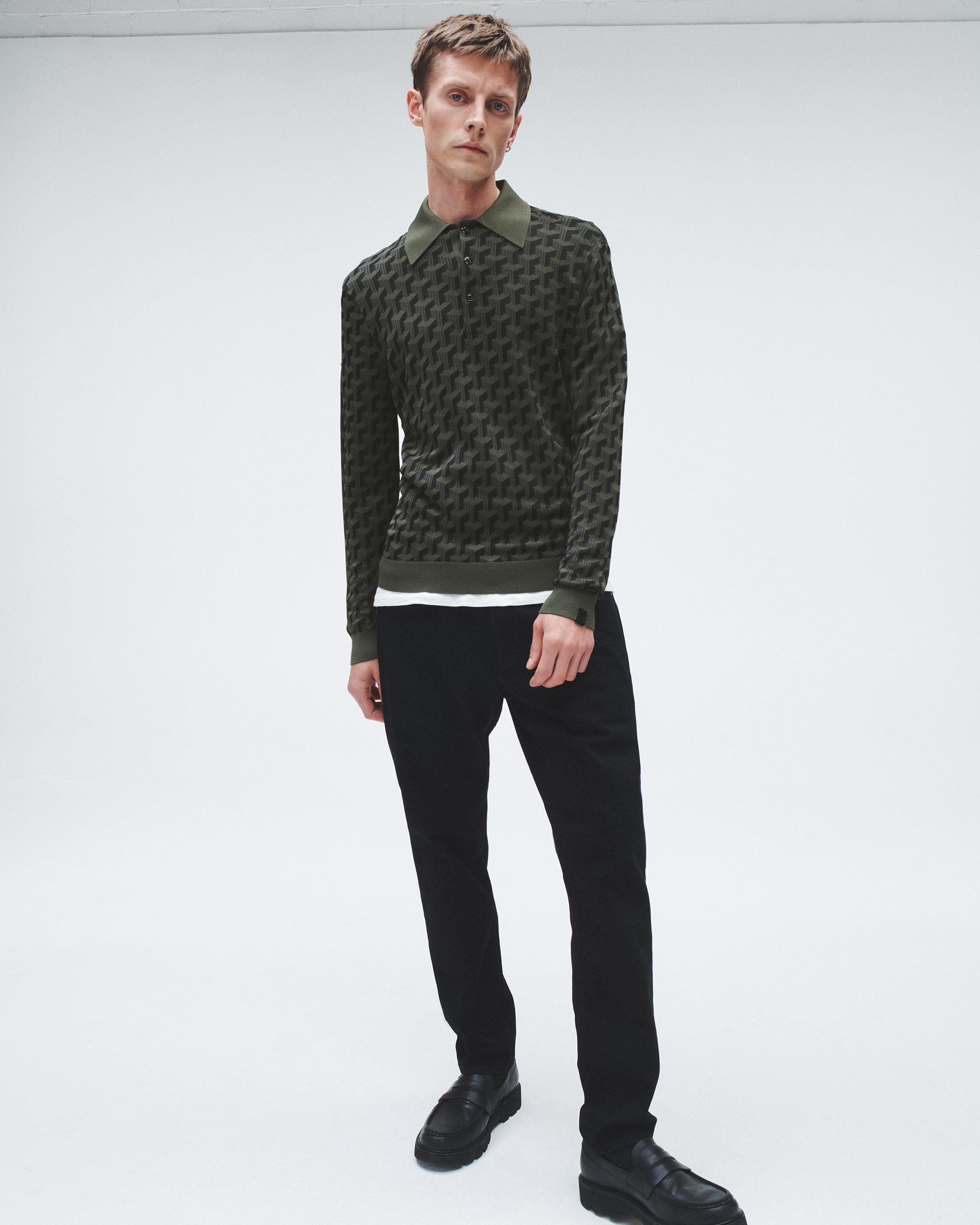 rag & bone The Essential Rib Long Sleeve Polo