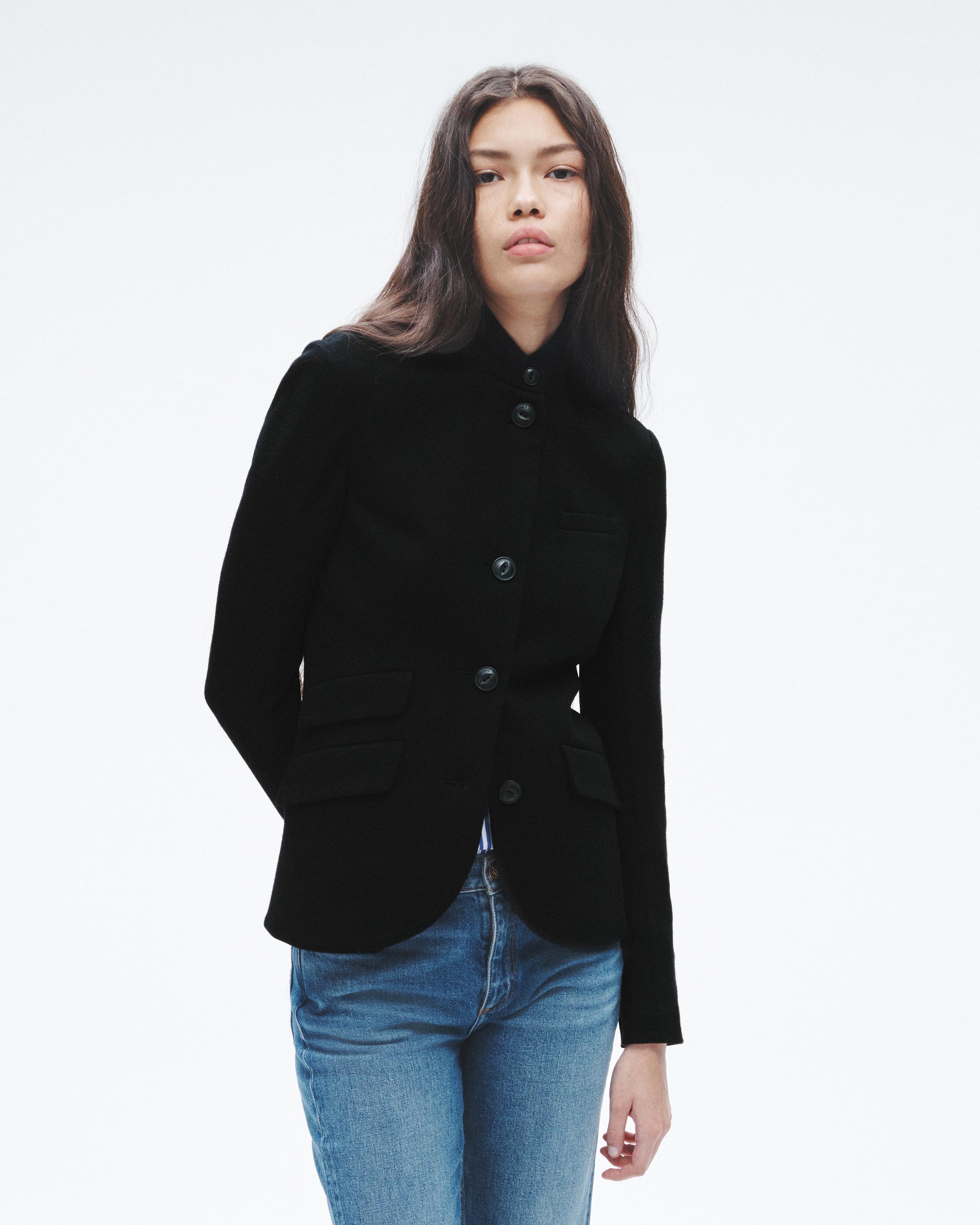 Worsted Wool Short Sleeve Women Blazer